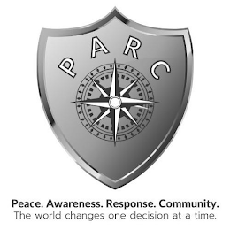 PARC PEACE. AWARENESS. RESPONSE. COMMUNITY. THE WORLD CHANGES ONE DECISION AT A TIME. logo