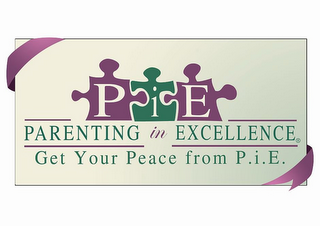 PARENTING IN EXCELLENCE GET YOUR PEACE FROM P.I.E. logo