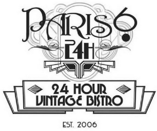 PARIS 6 24H 24 HOUR VINTAGE BISTRO EST.2006 logo