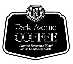 PARK AVENUE COFFEE LIMITED EXCLUSIVE BLEND FOR THE CONNOISSEUR TASTE P logo