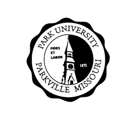 PARK UNIVERSITY PARKVILLE MISSOURI FIDES ET LABOR 1875 logo