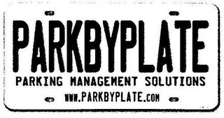 PARKBYPLATE PARKING MANAGEMENT SOLUTIONS WWW.PARKBYPLATE.COM logo