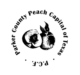 PARKER COUNTY PEACH CAPITAL OF TEXAS. P.C.F. logo