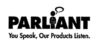 PARLIANT YOU SPEAK, OUR PRODUCTS LISTEN. logo