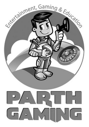 PARTH GAMING ENTERTAINMENT, GAMING & EDUCATION logo
