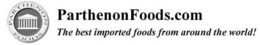 PARTHENON FOODS PARTHENONFOODS.COM THE BEST IMPORTED FOODS FROM AROUND THE WORLD! logo