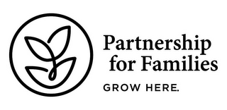 PARTNERSHIP FOR FAMILIES GROW HERE. logo