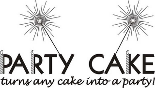 PARTY CAKE TURNS ANY CAKE INTO A PARTY! logo