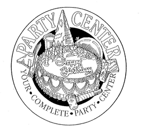 PARTY CENTER YOUR COMPLETE PARTY CENTER HAPPY BIRTHDAY YOU'RE INVITED logo