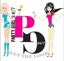 PARTY GIRL 24/7 PG 24/7 GET THE LOOK logo