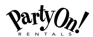 PARTYON! R E N T A L S logo