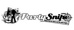 PARTYSNIPE.COM WHERE THE FUN STARTS AND THE PARTY BEGINS logo