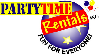 PARTYTIME RENTALS INC FUN FOR EVERYONE! logo