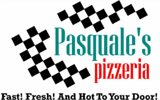 PASQUALE'S PIZZERIA FAST! FRESH! AND HOT TO YOUR DOOR! logo
