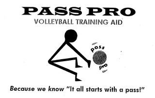 PASS PRO VOLLEYBALL TRAINING AID BECAUSE WE KNOW "IT ALL STARTS WITH A PASS!" logo