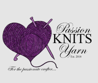 PASSION KNITS YARN EST. 2018 FOR THE PASSIONATE CRAFTER... logo