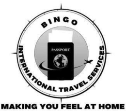 PASSPORT BINGO INTERNATIONAL TRAVEL SERVICES MAKING YOU FEEL AT HOME logo