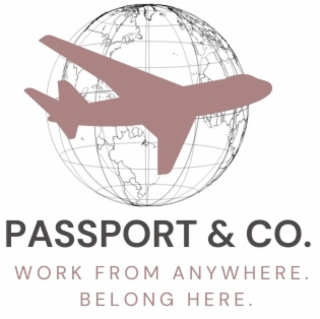 PASSPORT & CO. WORK FROM ANYWHERE. BELONG HERE. logo