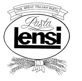 PASTA LENSI THE GREAT ITALIAN PASTA logo