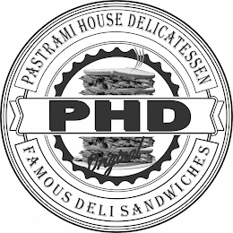 PASTRAMI HOUSE DELICATESSEN PHD ORIGINAL FAMOUS DELI SANDWICHES logo