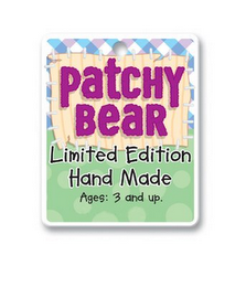 PATCHY BEAR LIMITED EDITION HAND MADE AGES: 3 AND UP. logo