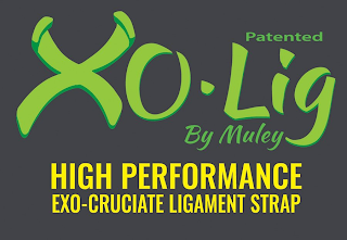 PATENTED XO-LIG BY MULEY HIGH PERFORMANCE EXO-CRUCIATE LIGAMENT STRAP logo