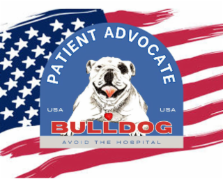 PATIENT ADVOCATE BULLDOG AVOID THE HOSPITAL USA USA logo
