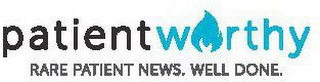 PATIENT WORTHY RARE PATIENT NEWS. WELL DONE. logo