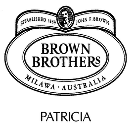 PATRICIA BROWN BROTHERS ESTABLISHED 1889 JOHN F. BROWN MALAWA · AUSTRALIA logo