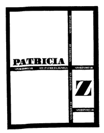 PATRICIA Z SPORTSWEAR BY: PATRICIA ZUNIGA SPORTSWEAR SPORTSWEAR SPORTSWEAR SPORTSWEAR SPORTSWEAR SPORTSWEAR logo