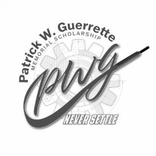 PATRICK W. GUERRETTE MEMORIAL SCHOLARSHIP PWG NEVER SETTLE logo