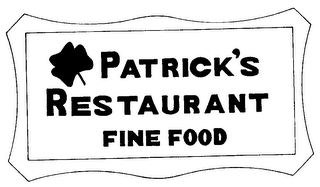 PATRICK'S RESTAURANT FINE FOOD logo