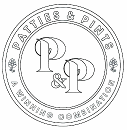 PATTIES & PINTS P&P A WINNING COMBINATION logo
