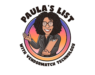 PAULA'S LIST WITH VENDORMATCH TECHNOLOGY logo