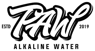 PAW ALKALINE WATER ESTD 2019 logo