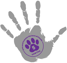 PAW FIVE 5 PETS AND HUMANS THE BEST OF FRIENDS logo