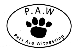 P.A.W PETS ARE WITNESSING logo