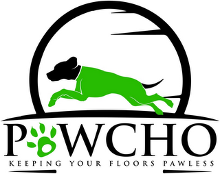 PAWCHO KEEPING YOUR FLOORS PAWLESS logo