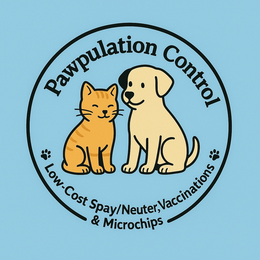 PAWPULATION CONTROL LOW-COST SPAY/NEUTER, VACCINATIONS & MICROCHIPS logo