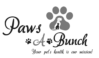 PAWS A BUNCH YOUR PET'S HEALTH IS OUR MISSION! logo