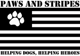 PAWS AND STRIPES HELPING DOGS, HELPING HEROES logo