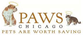 PAWS CHICAGO PETS ARE WORTH SAVING logo