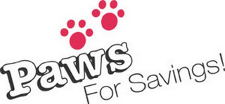 PAWS FOR SAVINGS! logo