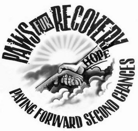 PAWS FUR RECOVERY PAYING FORWARD SECOND CHANCES HOPE logo
