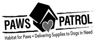 PAWS PATROL HABITAT FOR PAWS · DELIVERING SUPPLIES TO DOGS IN NEED logo