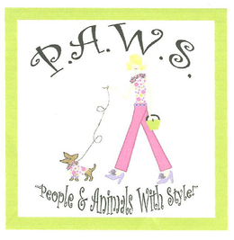 P.A.W.S. "PEOPLE & ANIMALS WITH STYLE!" logo