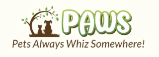 PAWS PETS ALWAYS WHIZ SOMEWHERE! logo