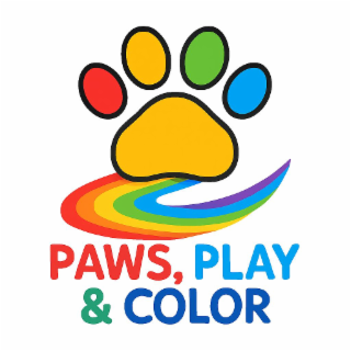 PAWS, PLAY & COLOR logo