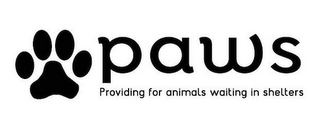 PAWS PROVIDING FOR ANIMALS WAITING IN SHELTERS logo