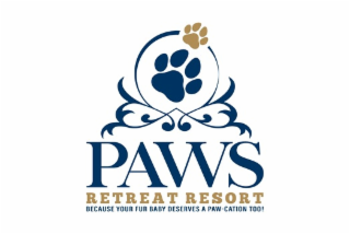 PAWS RETREAT RESORT BECAUSE YOUR FUR BABY DESERVES A PAW-CATION TOO! logo